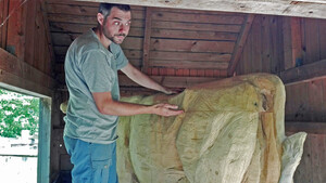 Holz-Kuh im Bauerhofmuseum Jexhof