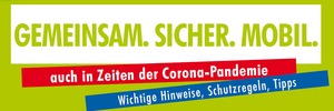 Banner mit Spruch Gemeinsam. Sicher. Mobil