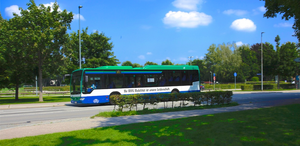 Vorbeifahrender Bus