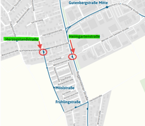 Grafik mit Straßennamen.