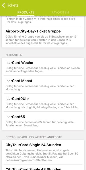 Bild: Handyticket-App in der Bildschirmansicht